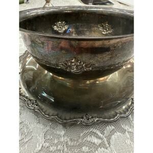 Vintage Made In Sweden Tray Trinket Dish Gravy Serving Bowl with Attached Plate